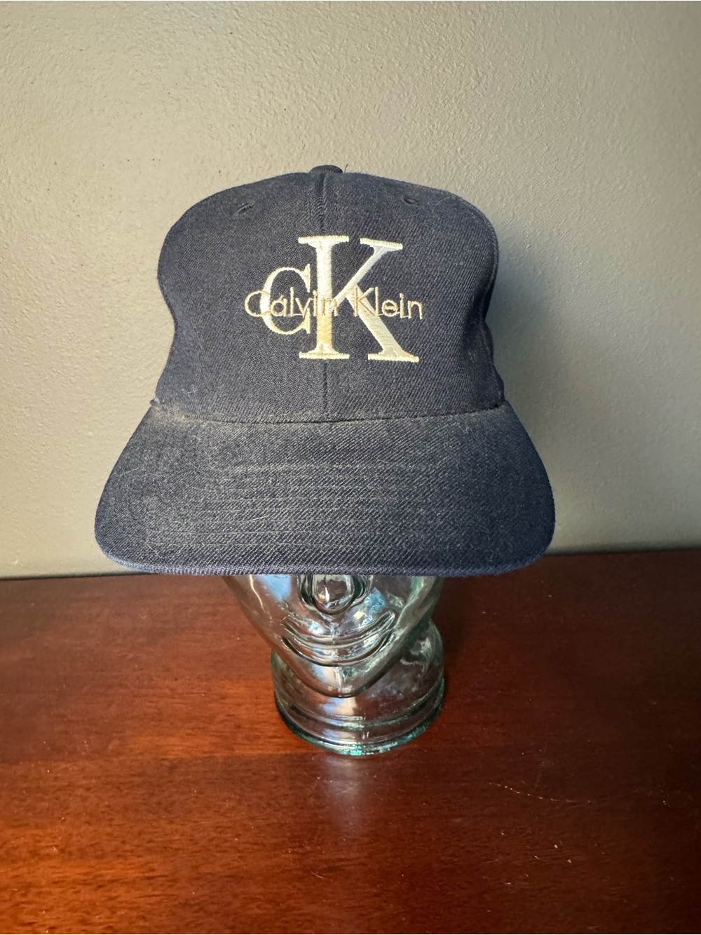 Vintage Calvin Klein Navy Baseball Cap with White CK Logo